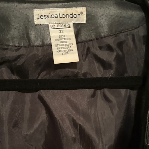 Black Leather Women's Jacket Plus Size 22 - Picture 6 of 7